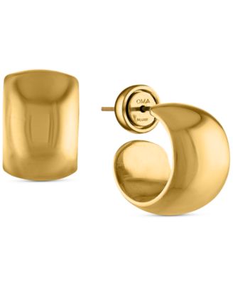 OMA THE LABEL - 18k Gold-Plated Small Wide Hoop Earrings, 0.63"