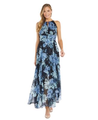 R & M Richards - Women's Floral-Print Keyhole Maxi Dress