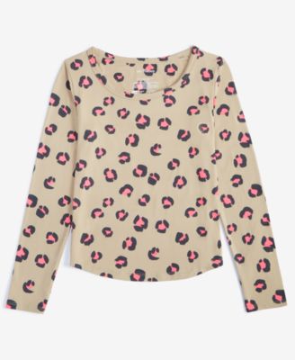 Epic Threads - Little & Big Girls Long-Sleeve Pop Leopard-Print Top