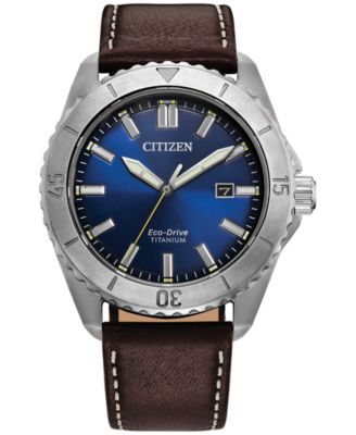 Citizen - Men's Brycen Brown Leather Strap Watch 41mm