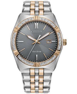Citizen - Men's Corso Diamond (1/10 ct. t.w.) Two-Tone Stainless Steel Bracelet Watch 40mm