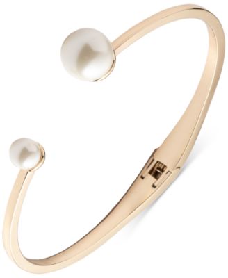 Emily in Paris - Gold-Tone Imitation Pearl Cuff Bracelet