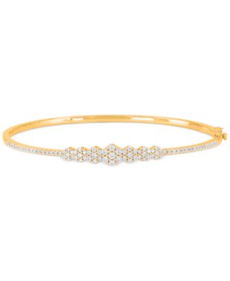 Macy's - Diamond Multi Cluster Bangle Bracelet (1 ct. t.w.) in 14k Gold