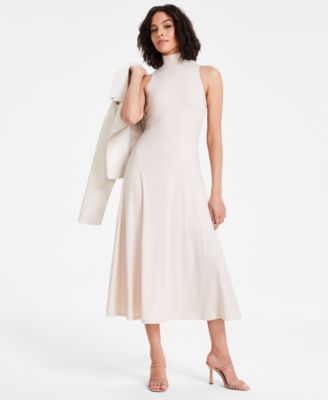 Bar III - Women's Mock-Neck A-Line Sleeveless Dress