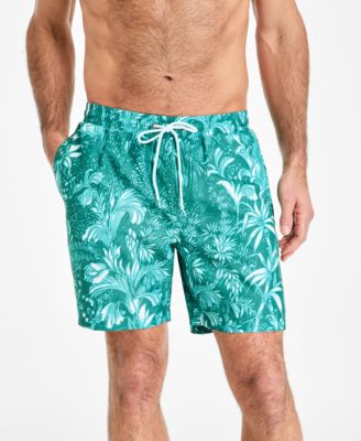 Club Room - Men's Tropical Toile Drawstring 7" Swim Trunks