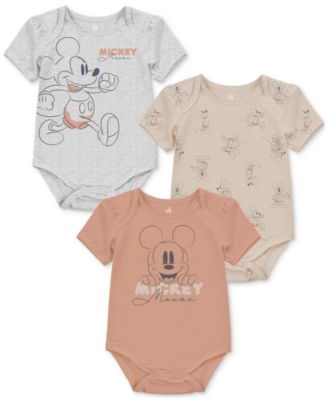 Disney - Baby Mickey Mouse Short-Sleeve Bodysuits, 3 Pack