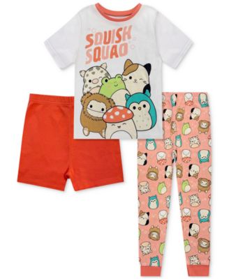 Squishmallow - Big Girls Cotton Pajama Top, Shorts & Pants, 3 Piece Set
