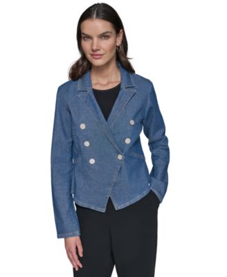 KARL LAGERFELD PARIS - Women's Denim Double-Breasted Jacket