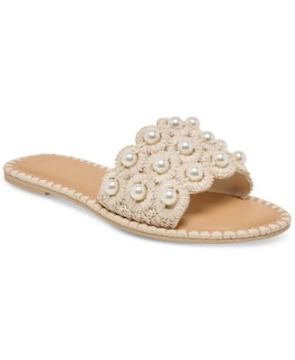 Dolce Vita - Women's Harlyn Woven Raffia Slide Flat Sandals