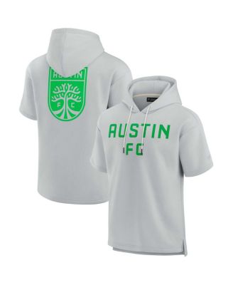 Fanatics - Men's and Women's Gray Austin FC Elements Super Soft Fleece Short Sleeve Pullover Hoodie