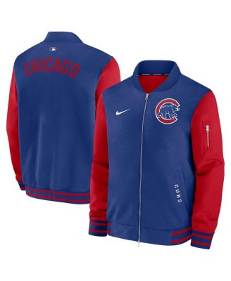 Nike - Men's Royal/Red Chicago Cubs Authentic Collection Dugout Full-Zip Bomber Jacket