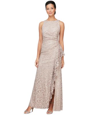 Alex Evenings - Sequin Lace Cascading Ruffle Gown