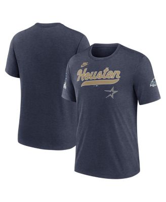 Nike - Men's Heather Navy Houston Astros Cooperstown Collection Eras Tri-Blend T-Shirt