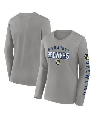 Fanatics - Women's Gray Milwaukee Brewers Team Long Sleeve T-Shirt