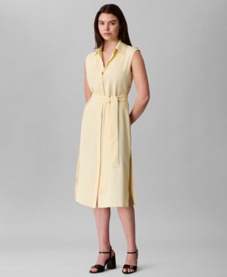 Calvin Klein - Women's Sleeveless Tie-Waist Shirtdress