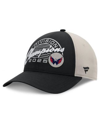 Fanatics - Men's Black/Gray Washington Capitals 2025 Metropolitan Division Champions Locker Room Adjustable Hat
