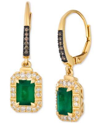 Le Vian - New Emerald (1-3/8 ct. t.w.) & Diamond (1/4 ct. t.w.) Drop Earrings in 14k Yellow Gold