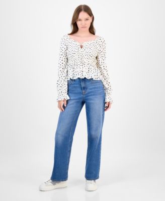 Tinseltown - Juniors' High-Rise Slim Wide-Leg Jeans