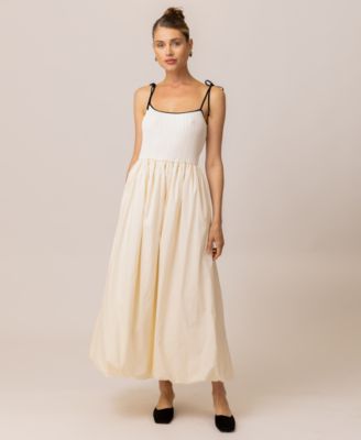 Line & Dot - Women's Jules Mixed-Media Maxi Dress
