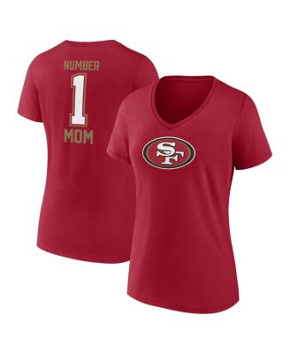 Fanatics - Women's Scarlet San Francisco 49ers Plus Size Mother's Day 1 Mom V-Neck T-Shirt