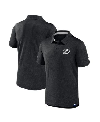 Fanatics - Men's Black Tampa Bay Lightning Authentic Pro Jacquard Polo