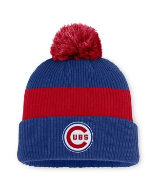 Nike - Men's Royal/Red Chicago Cubs Cooperstown Collection Peak Standard Cuffed with Pom Knit Hat