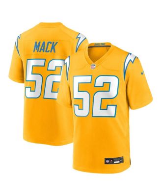 Nike - Men's Khalil Mack Gold Los Angeles Chargers Alternate Charger Power Game Player Jersey