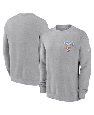 Nike - Men's Heather Gray Los Angeles Rams Primetime Club Fleece Pullover Sweatshirt