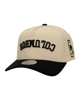 Mitchell & Ness - Men's Cream/Black Columbus Crew Upside Down Pro Pinch Snapback Hat