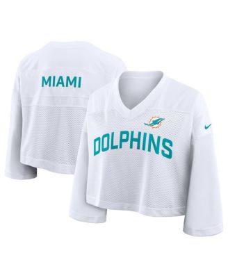 Nike - Women's White Miami Dolphins Primetime Cropped Mesh Dri-FIT Fashion Jersey