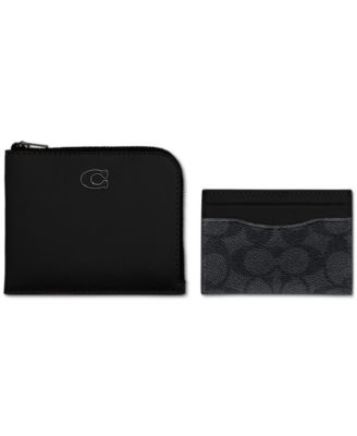 COACH - Men's Crossgrain Leather L-Zip Wallet & Card Case