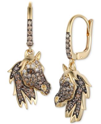 Le Vian - Chocolate Ombr&eacute; Diamond & Chocolate Diamond Horse Drop Earrings (3/4 ct. t.w.) in 14k Gold