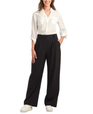 BCX - Juniors' Pleated-Front Wide-Leg Pants