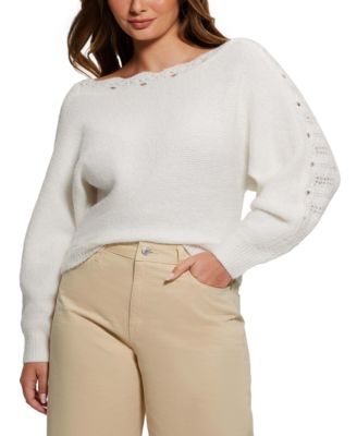 GUESS - Women's Malorie Boat-Neck Dolman-Sleeve Sweater