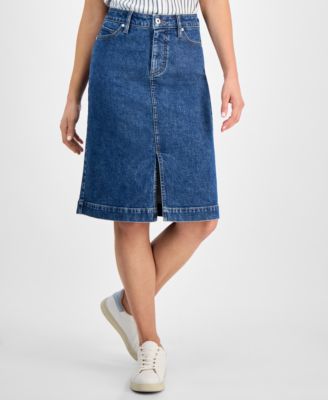 Style & Co - Petite Denim Midi Skirt