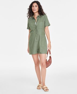 On 34th - Women's Linen-Blend Utility Romper
