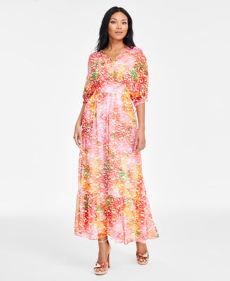 I.N.C. International Concepts - Women's Drawstring-Sleeve Maxi Dress