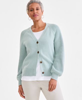 Style & Co - Women's Mixed Stitch Cotton Cardigan Sweater