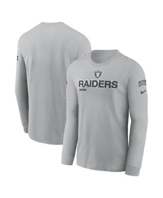 Nike - Men's Gray Las Vegas Raiders 2024 Salute To Service Long Sleeve T-Shirt