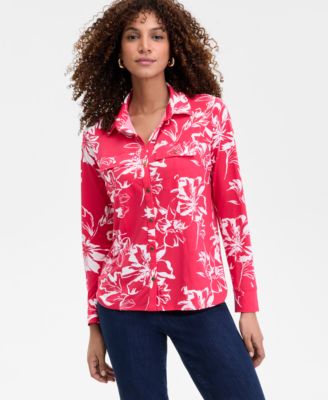 I.N.C. International Concepts - Women's Printed Knit Utility Shirt