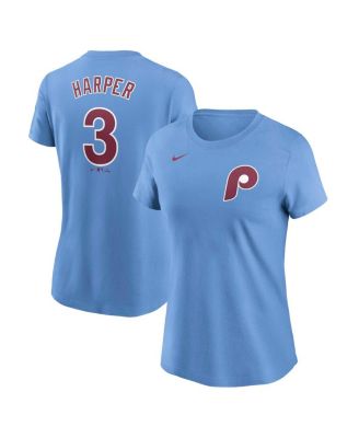 Nike - Women's Bryce Harper Light Blue Philadelphia Phillies Fuse Name Number T-Shirt