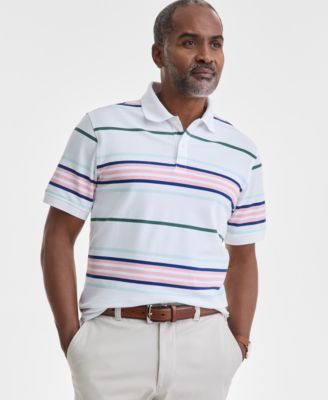 Club Room - Men's Team Stripe Pique Polo Shirt