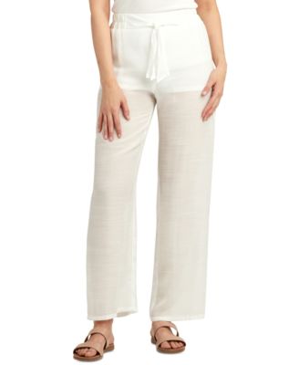 BCX - Juniors' High-Rise Tie-Front Gauze Pants
