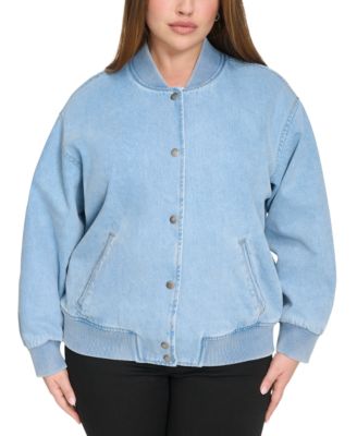 Levi's - Plus Size Varsity Cotton Denim Bomber Jacket