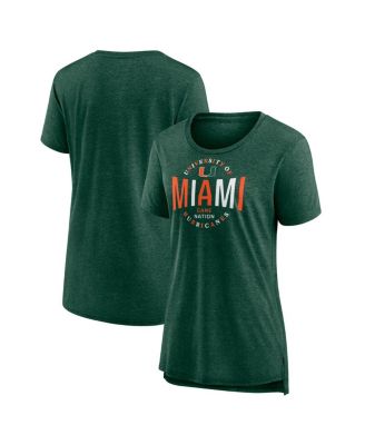 Fanatics - Women's Green Miami Hurricanes True Classics Break It Down Tri-Blend T-Shirt