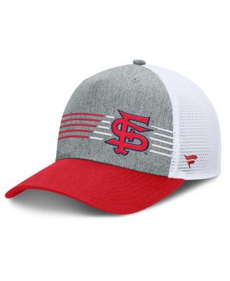 Fanatics - Men's Heather Gray/Red Fresno State Bulldogs Profile Trucker Adjustable Hat