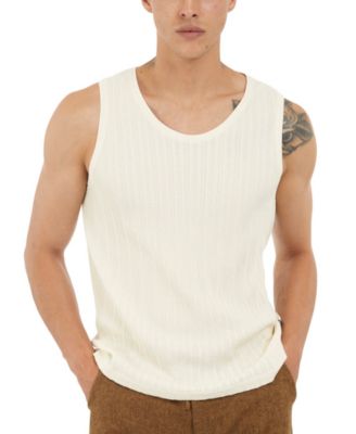 GUESS - Men's Regular-Fit Loose-Knit Textured Tank Top