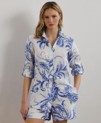 Lauren Ralph Lauren - Women's Relaxed-Fit Paisley Linen Shirt