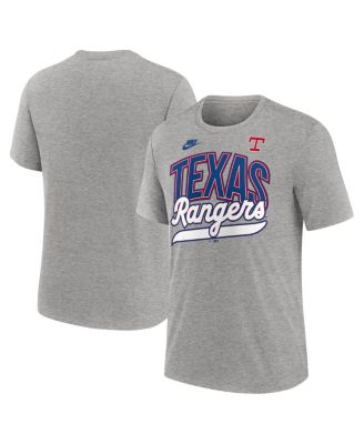 Nike - Men's Heather Gray Texas Rangers Cooperstown Collection Retro Tri-Blend T-Shirt