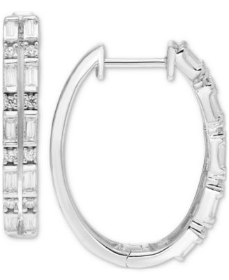 Macy's - Diamond Hoop Earrings (1/2 ct. t.w.) in 10k White Gold